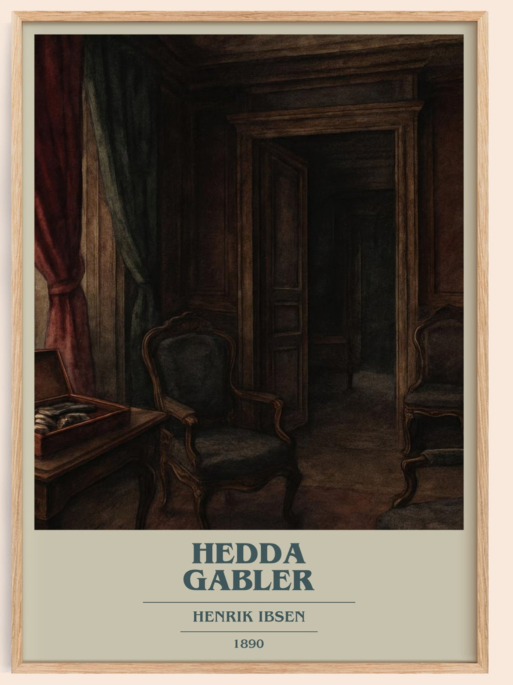 Hedda Gabler book cover book poster by Henrik Ibsen – framed literary art print