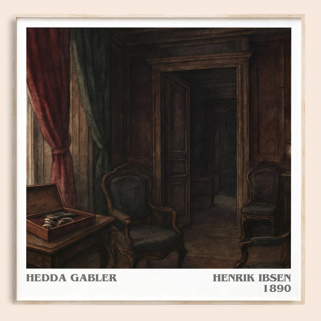 Hedda Gabler literary book poster by Henrik Ibsen – framed literary art print