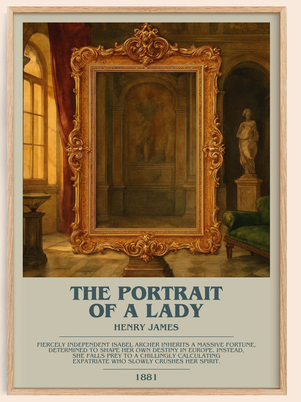 The Portrait of a Lady bookish book poster by Henry James – framed literary art print