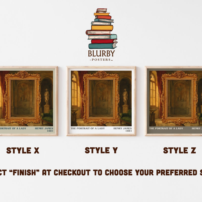 The Portrait of a Lady literary print in frame leaning in hallway – classic literature wall art