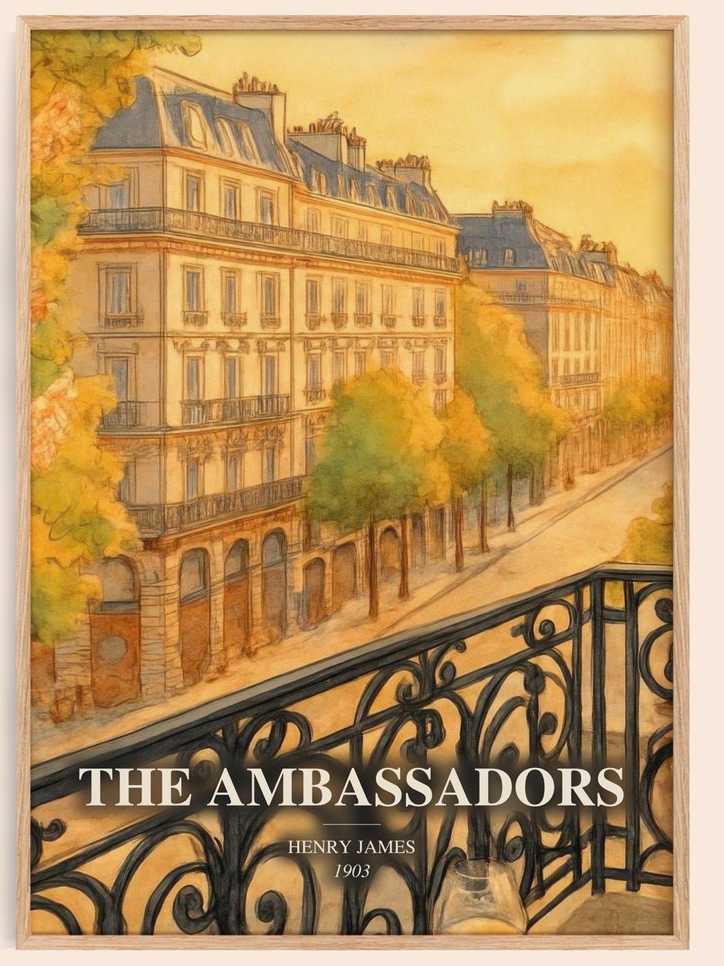 The Ambassadors watercolour book poster by Henry James – framed literary art print