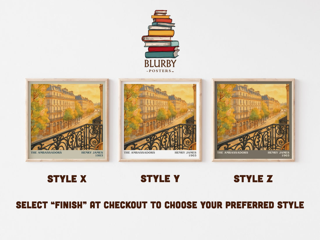 The Ambassadors literary print in frame leaning in hallway – classic literature wall art (mockup)