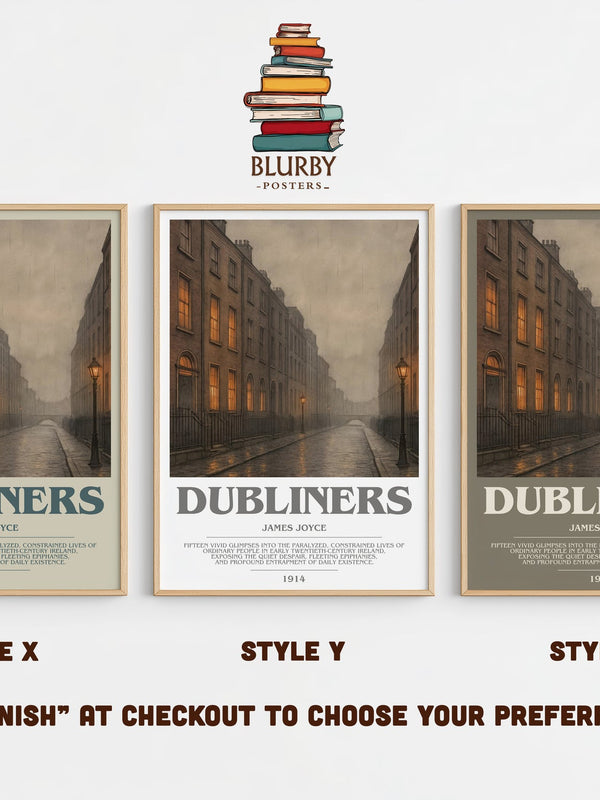 Dubliners bookish print in frame leaning in hallway – classic literature wall art