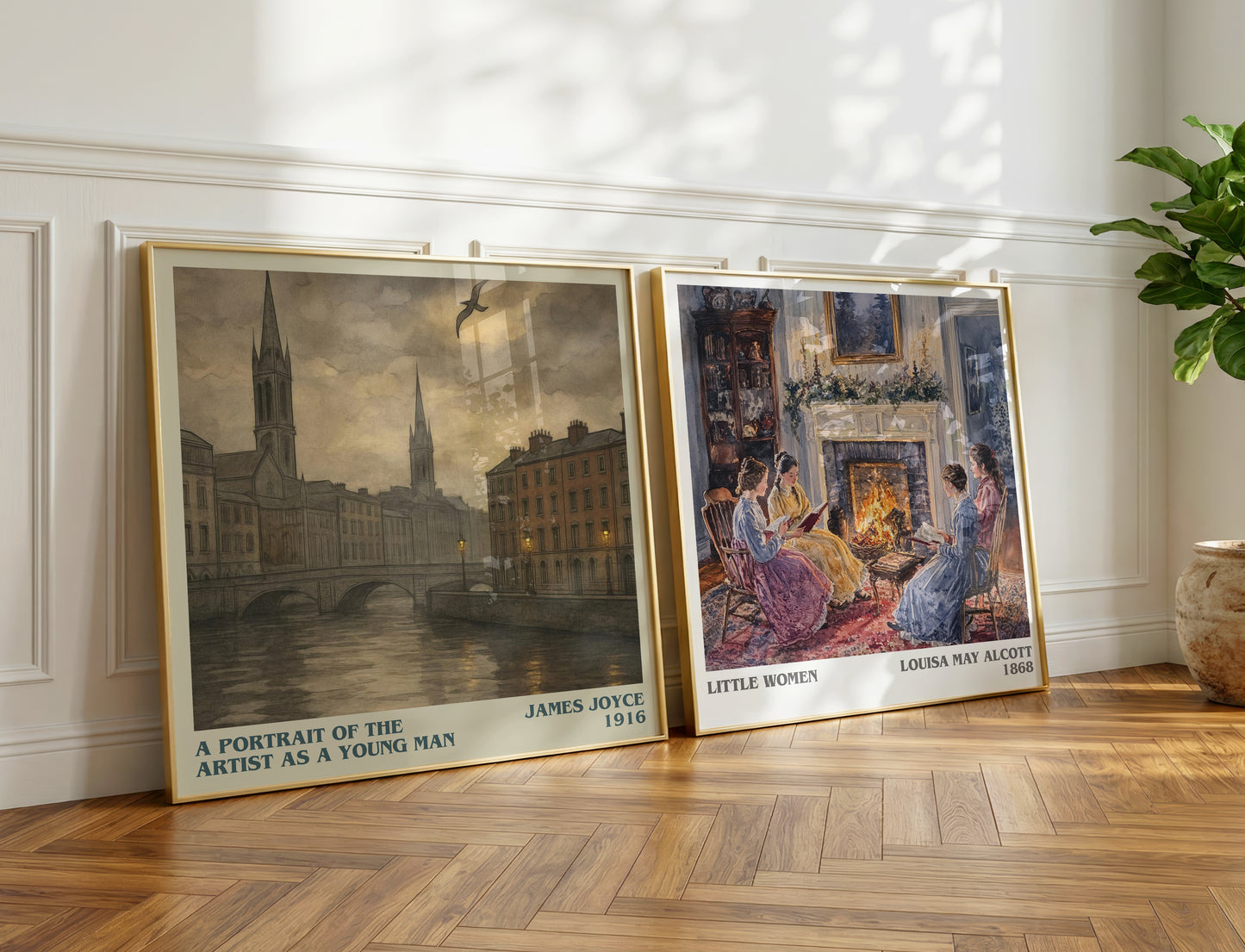 A Portrait of the Artist as a Young Man literary print on bookshelf – James Joyce fan gift