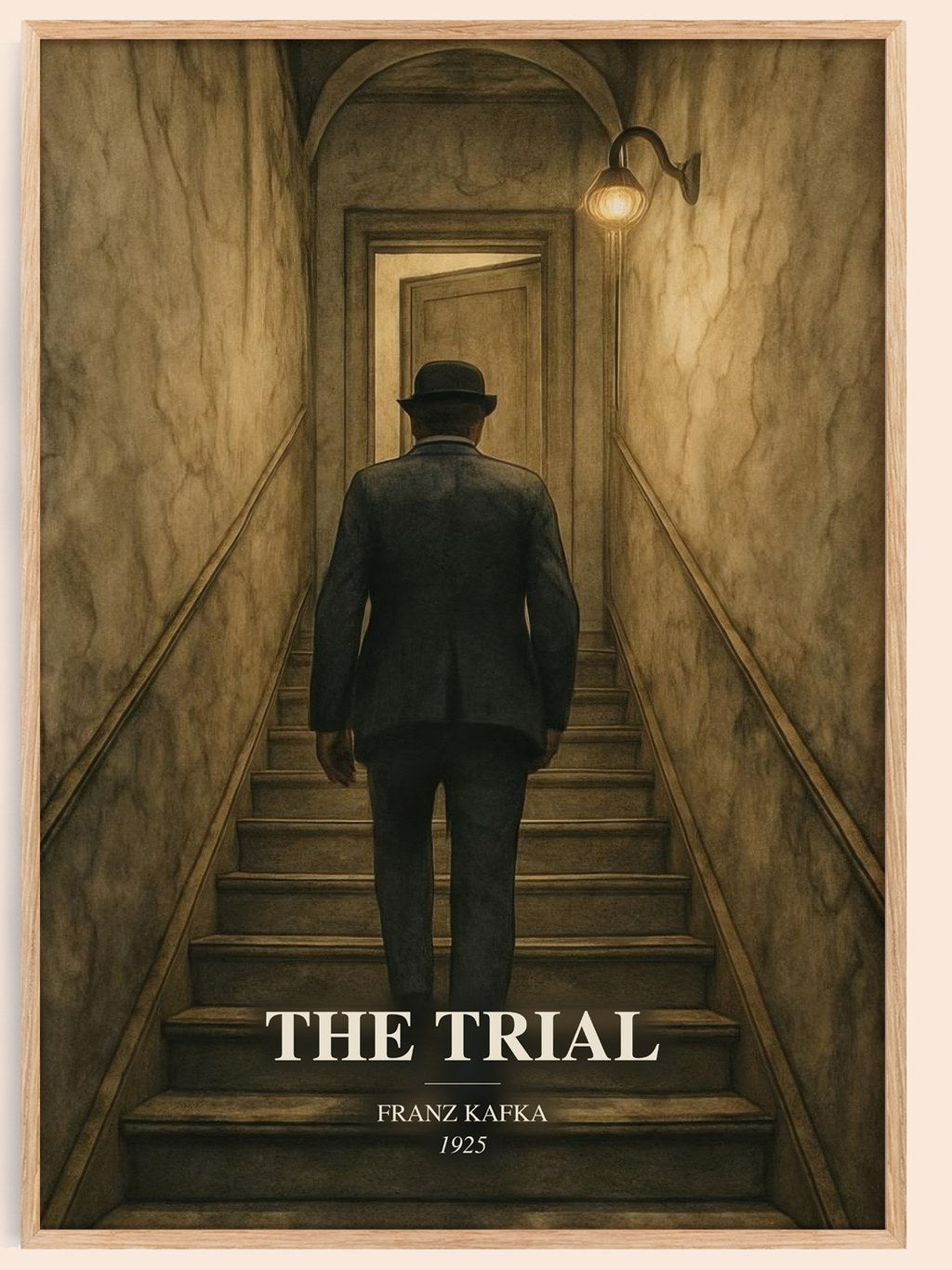 The Trial watercolour book poster by Franz Kafka – framed literary art print