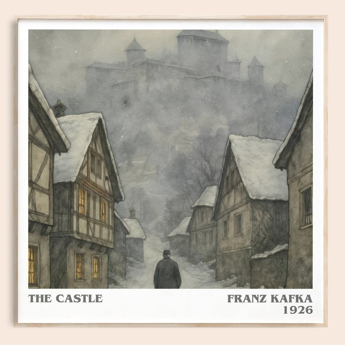 The Castle literary book poster by Franz Kafka – framed literary art print