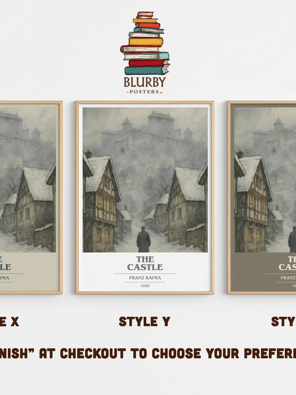 The Castle book cover print in frame leaning in hallway – literary fiction wall art