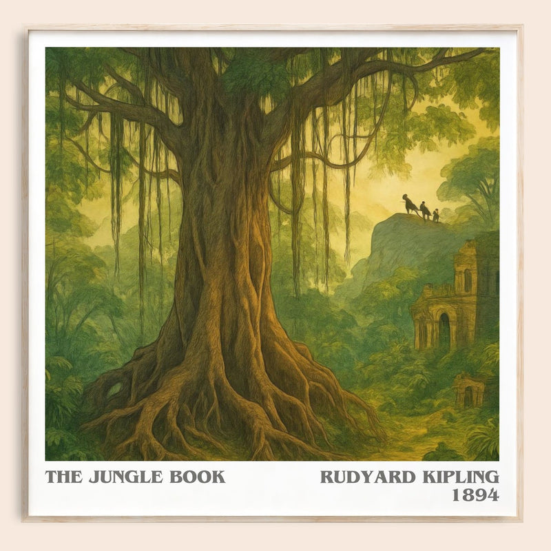 The Jungle Book literary book poster by Rudyard Kipling – framed literary art print