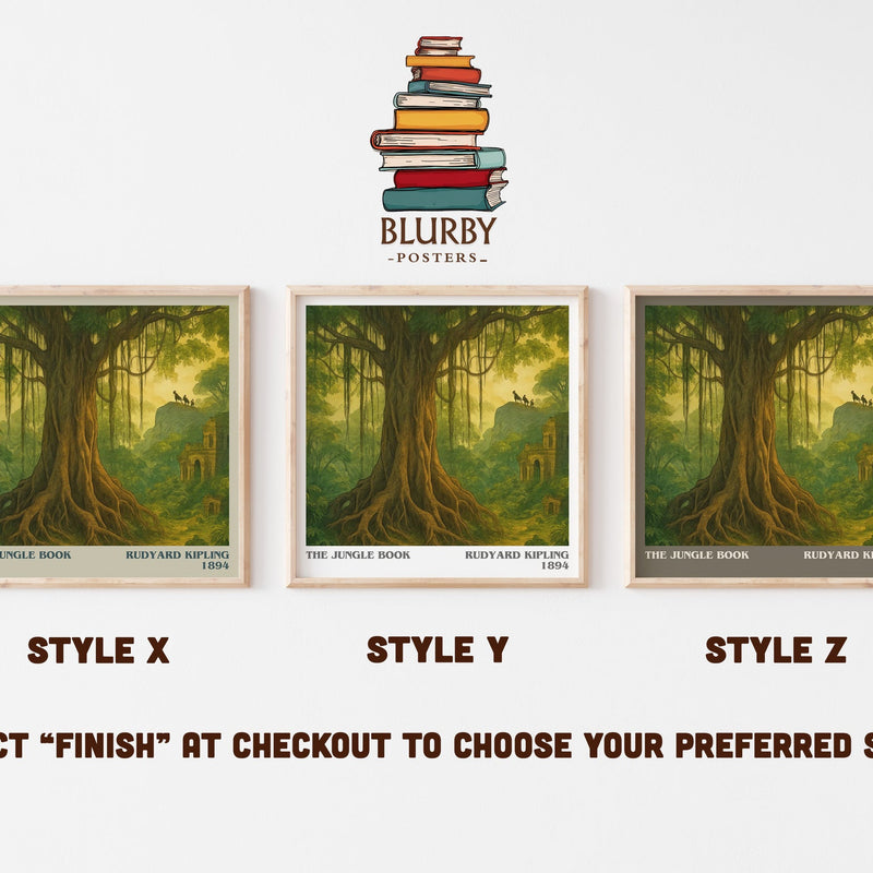 The Jungle Book literary print in frame leaning in hallway – childrens wall art