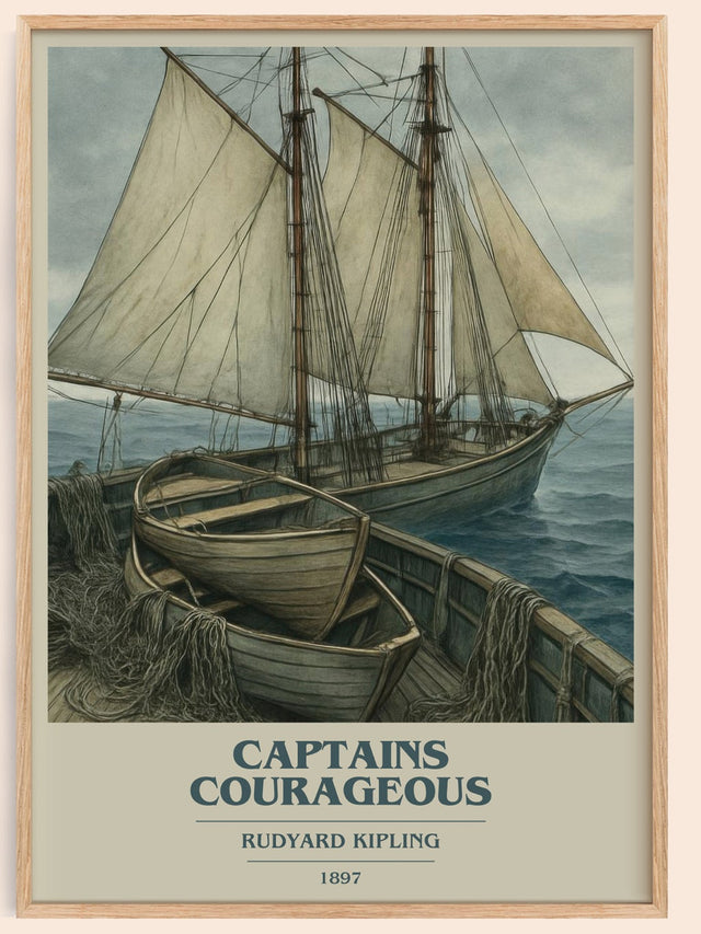 Captains Courageous Book Cover Poster by Rudyard Kipling