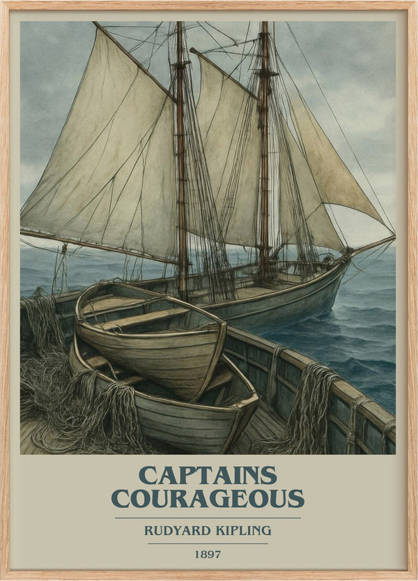 Captains Courageous Book Cover Poster by Rudyard Kipling
