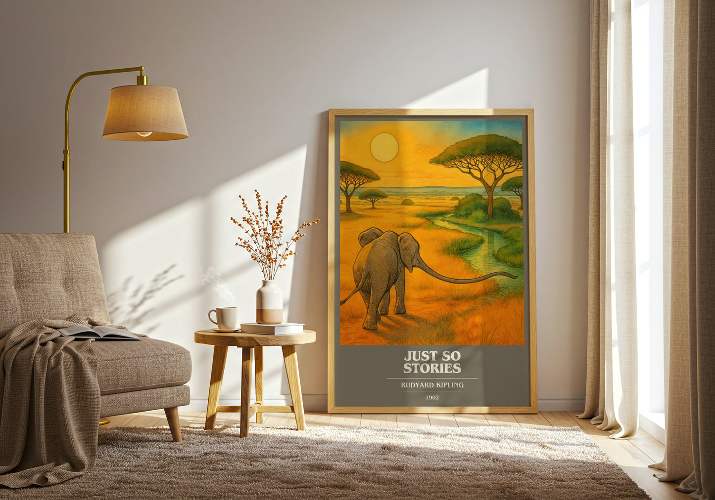 Just So Stories book cover print on bookshelf – Rudyard Kipling fan gift