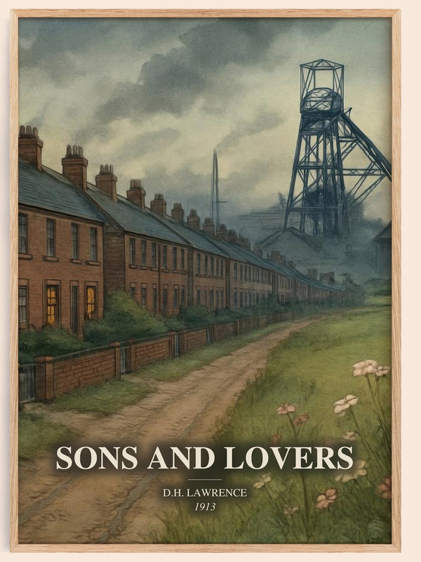 Sons And Lovers watercolour book poster by D.H. Lawrence – framed literary art print