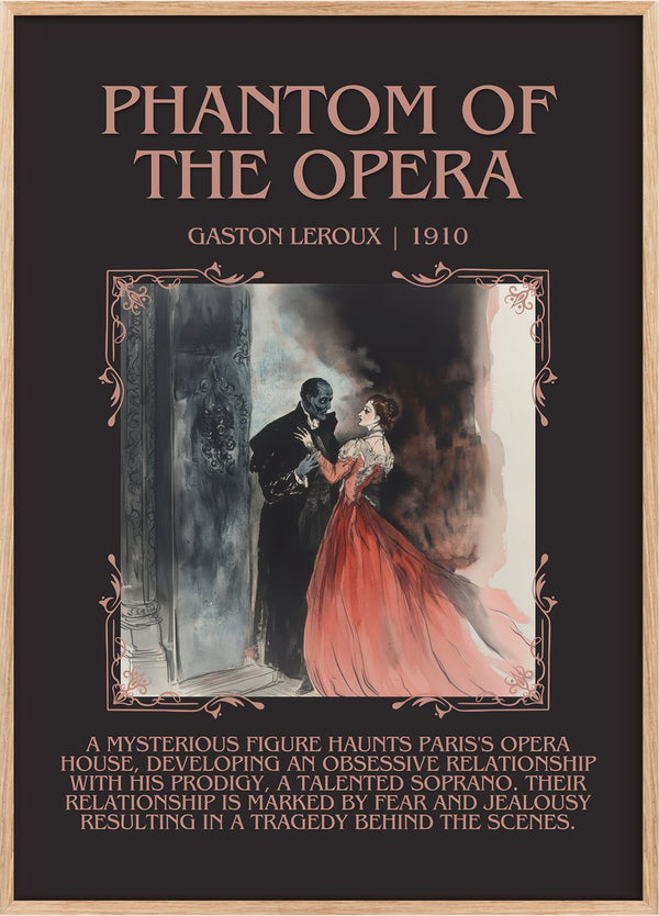 The Phantom of the Opera Minimalist Book Poster by Gaston Leroux
