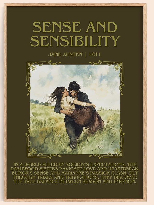 Sense and Sensibility Minimalist Book Poster by Jane Austen