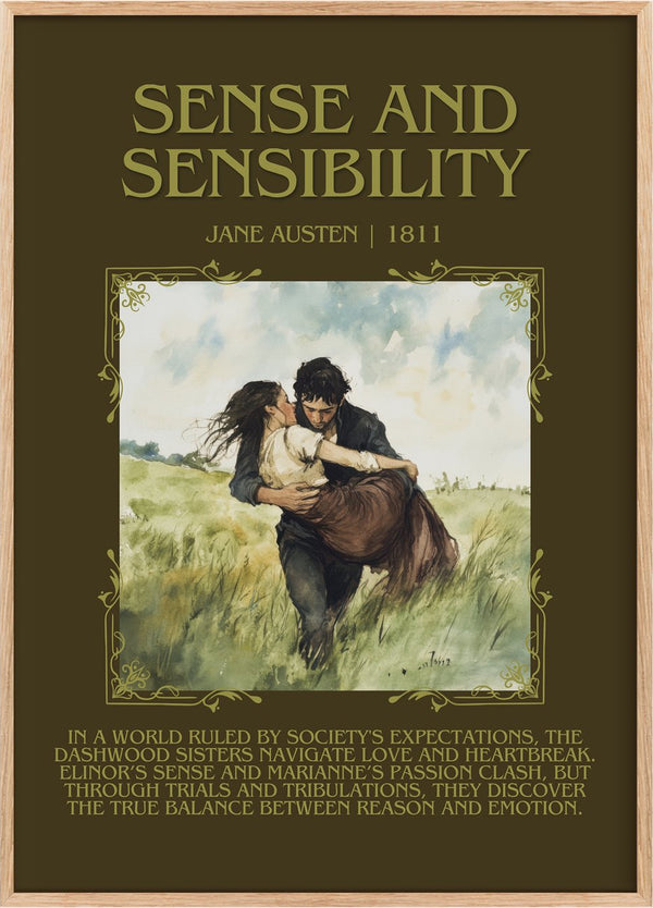 Sense and Sensibility Minimalist Book Poster by Jane Austen