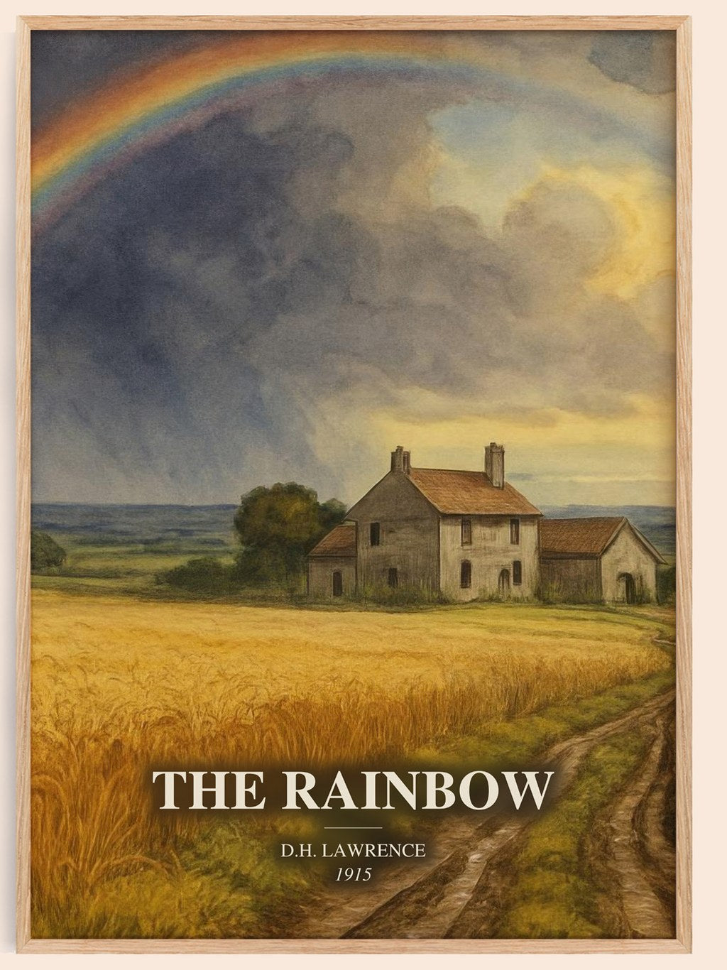 The Rainbow watercolour book poster by D.H. Lawrence – framed literary art print