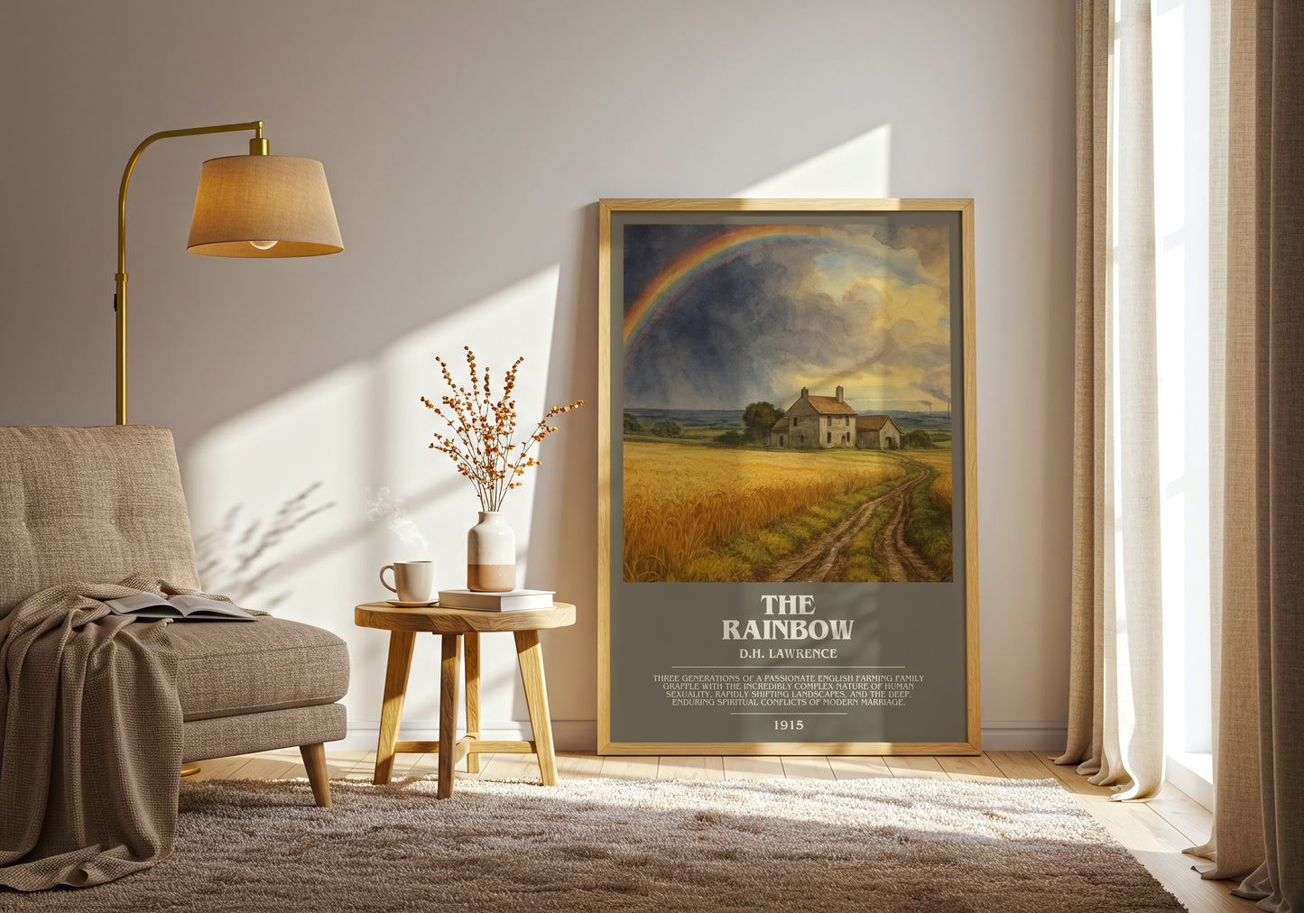 The Rainbow bookish print on bookshelf – D.H. Lawrence fan gift