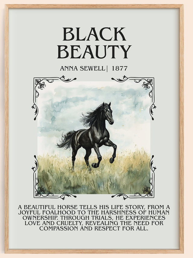 Black Beauty Minimalist Book Poster by Anna Sewell