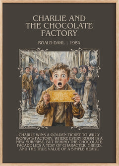 Charlie and the Chocolate Factory Minimalist Book Poster by Roald Dahl