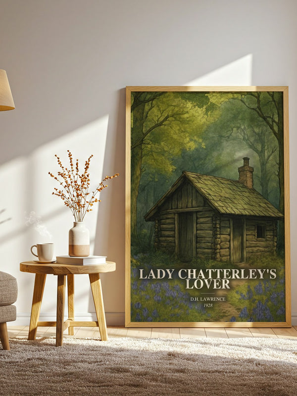 Lady Chatterley'S Lover watercolour print in frame leaning in hallway – literary fiction wall art