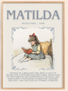 Matilda Minimalist Book Poster by Roald Dahl