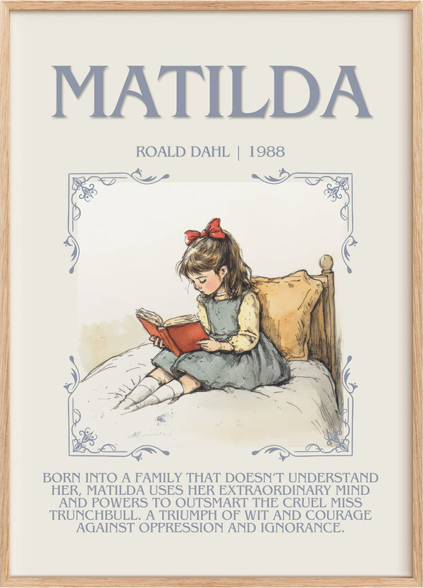 Matilda Minimalist Book Poster by Roald Dahl
