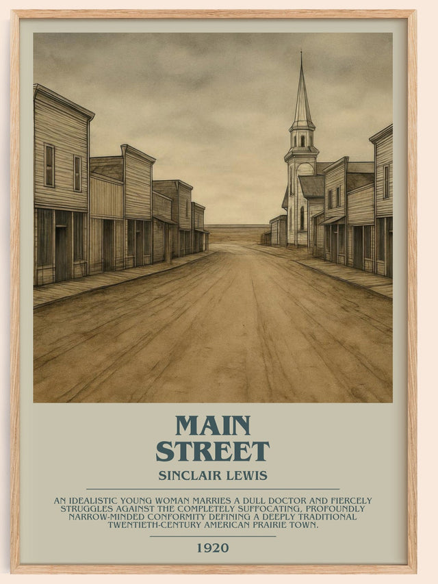 Main Street Bookish Wall Art by Sinclair Lewis