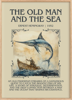 The Old Man and the Sea Minimalist Book Poster by Ernest Hemingway