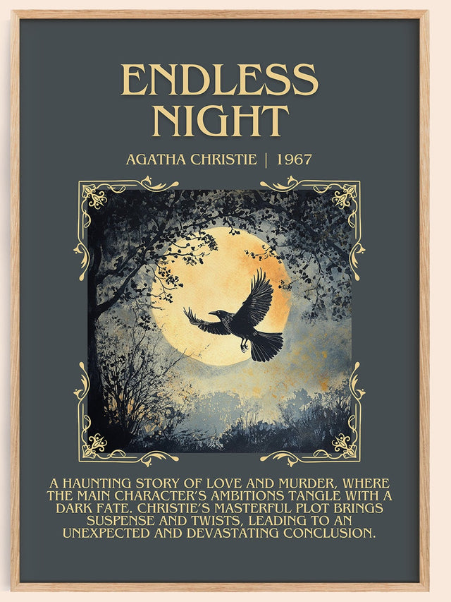 Endless Night Minimalist Book Poster by Agatha Christie