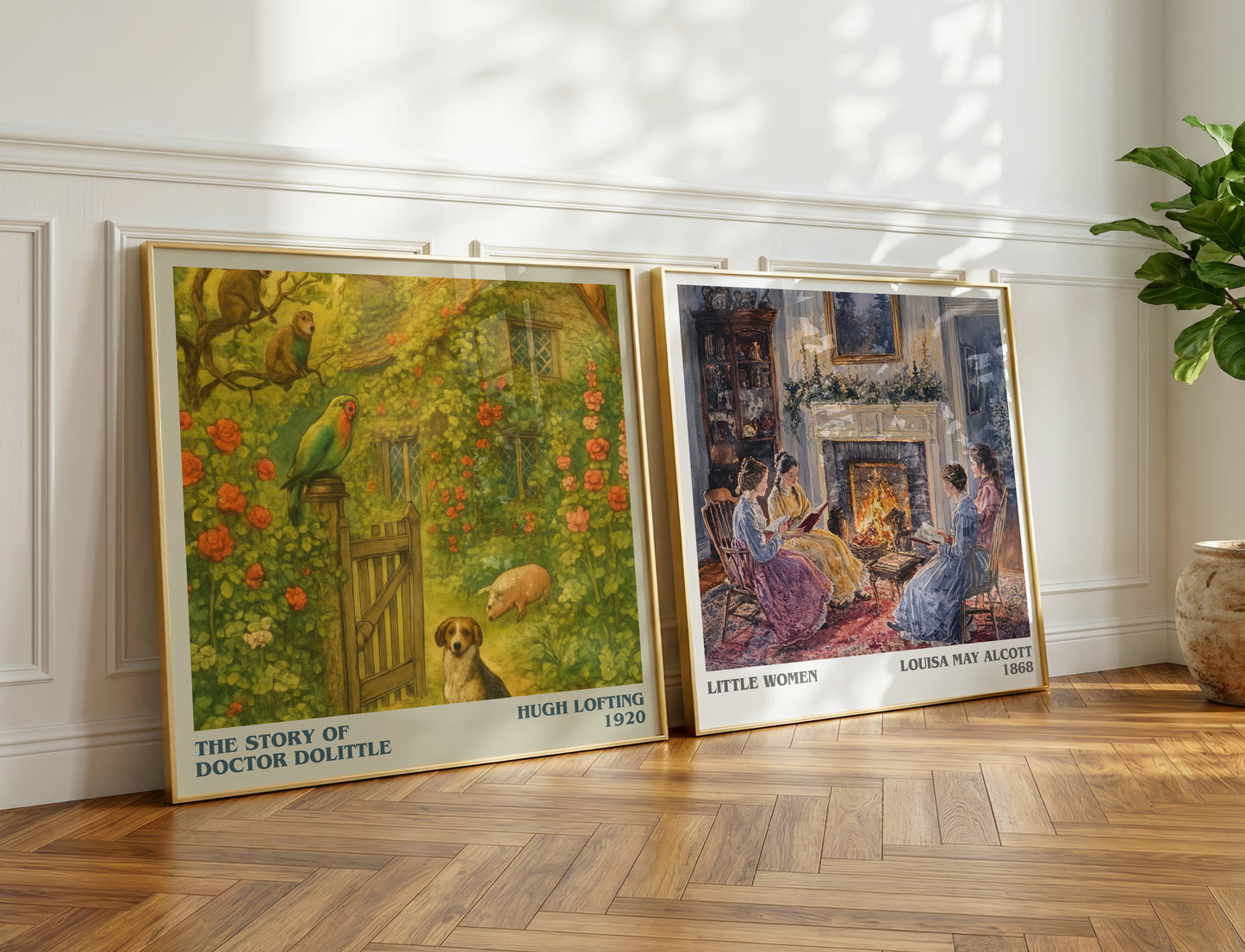 The Story Of Doctor Dolittle literary print on bookshelf – Hugh Lofting fan gift