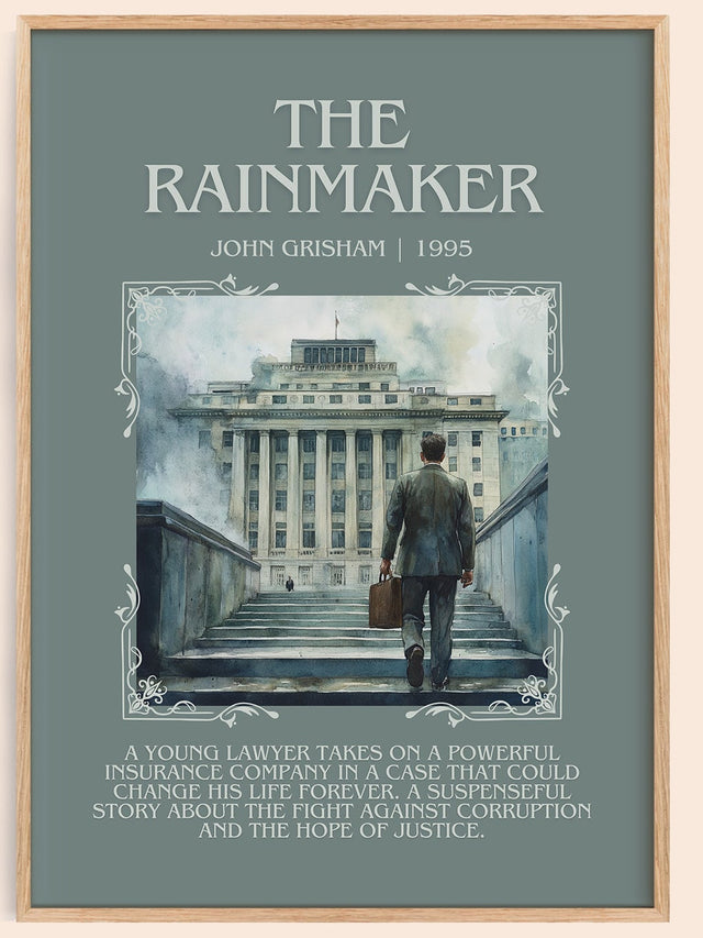 The Rainmaker Minimalist Book Poster by John Grisham