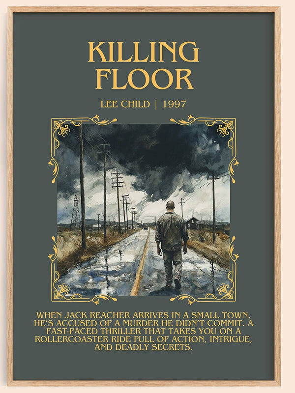 Killing Floor minimalist book poster by Lee Child – framed literary art print