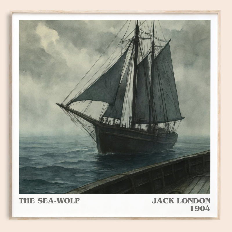The Sea-Wolf literary book poster by Jack London – framed literary art print