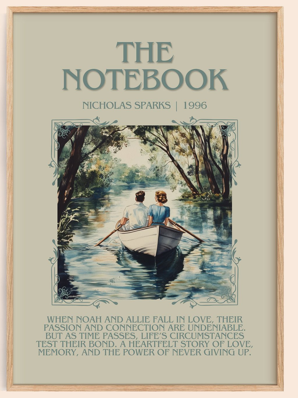 The Notebook Minimalist Book Poster by Nicholas Sparks – book poster