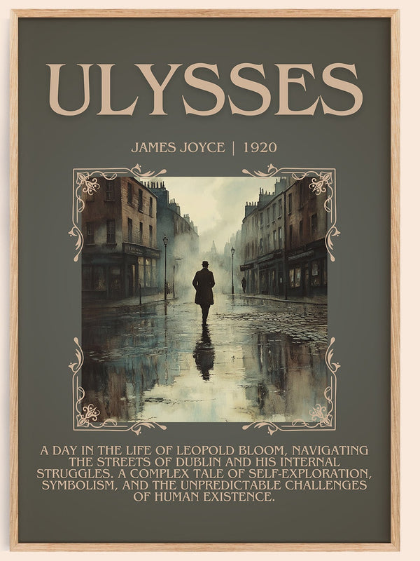 Ulysses minimalist book poster by James Joyce – framed literary art print