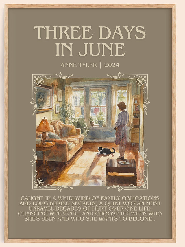 Three Days In June Minimalist Book Poster by Anne Tyler