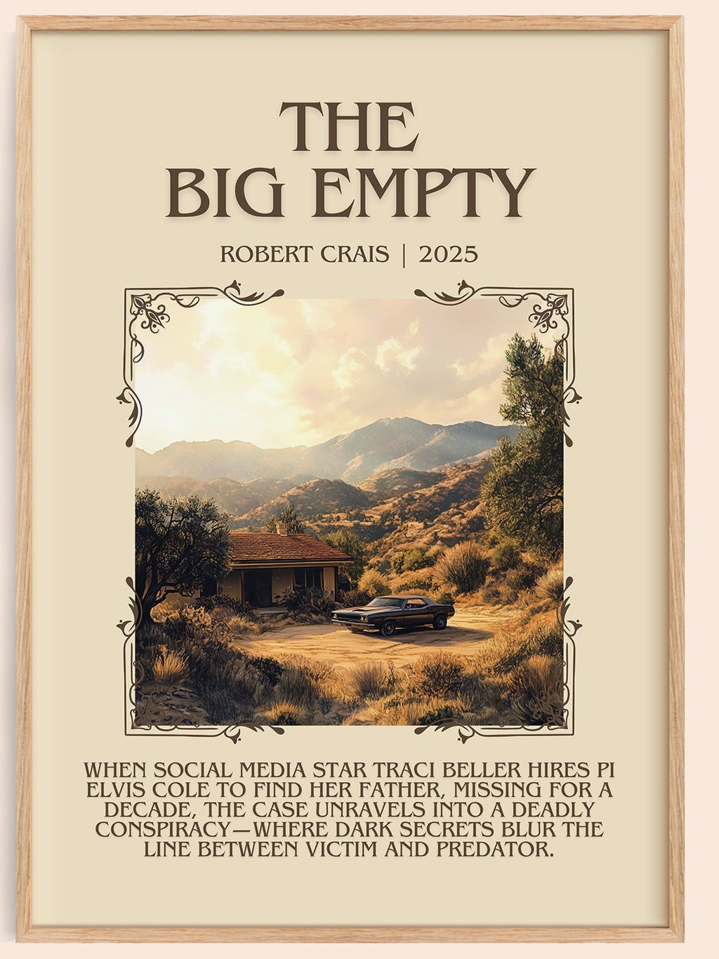 The Big Empty minimalist book poster by Robert Crais – framed literary art print