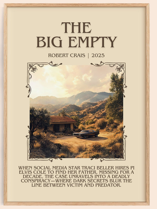 The Big Empty minimalist book poster by Robert Crais – framed literary art print