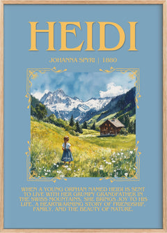Heidi Minimalist Book Poster by Johanna Spyri