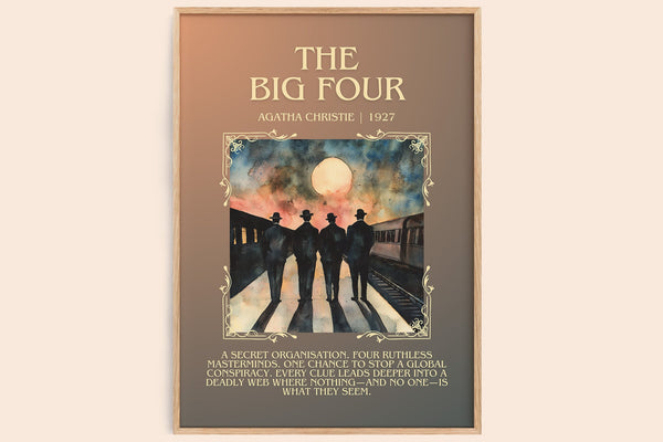The Big Four minimalist book poster by Agatha Christie – framed literary art print