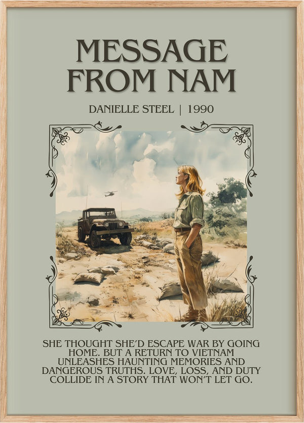 Message from Nam Minimalist Book Poster by Danielle Steel