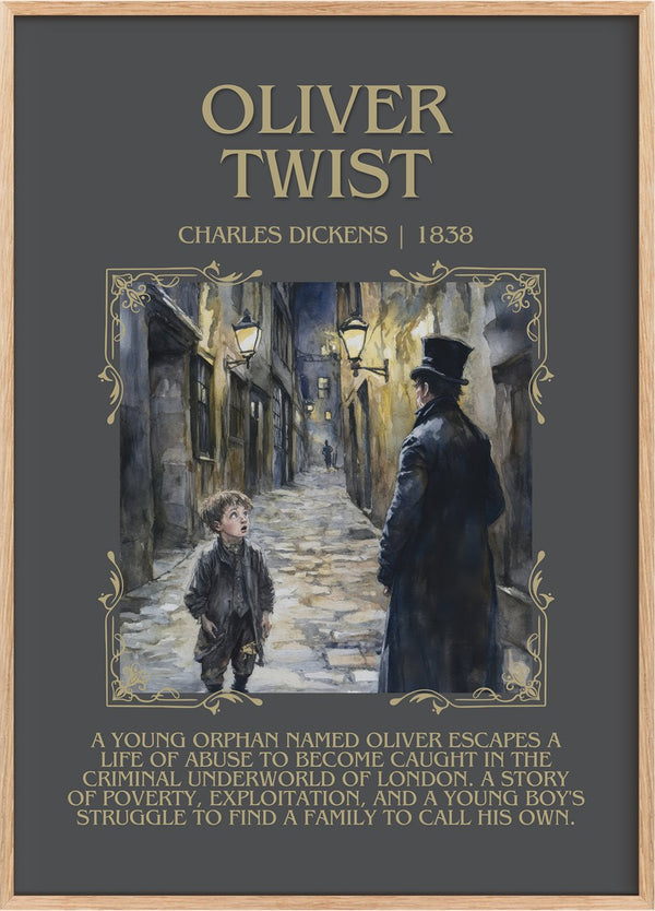 Oliver Twist Minimalist Book Poster by Charles Dickens