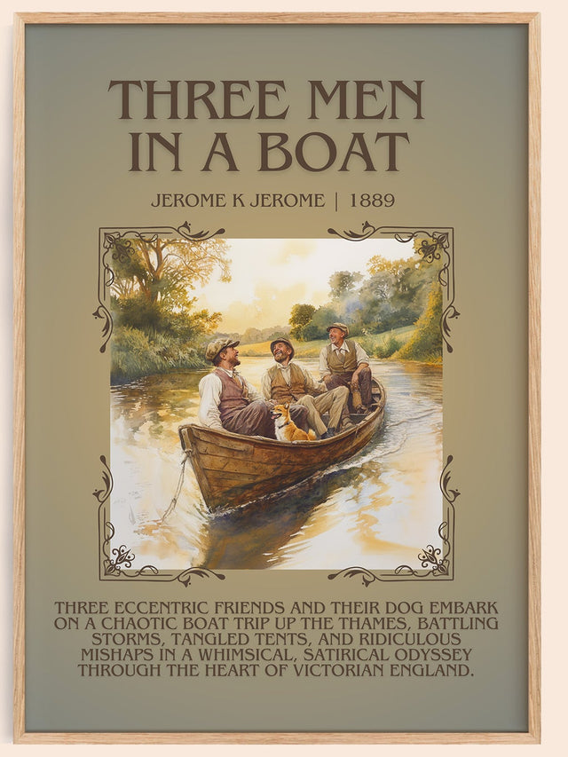 Three Men in a Boat Minimalist Book Poster by Jerome K. Jerome