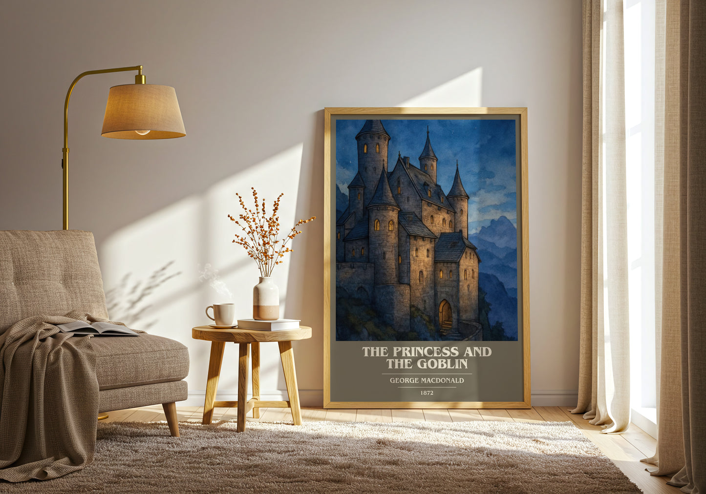 The Princess And The Goblin book cover print on bookshelf – George Macdonald fan gift