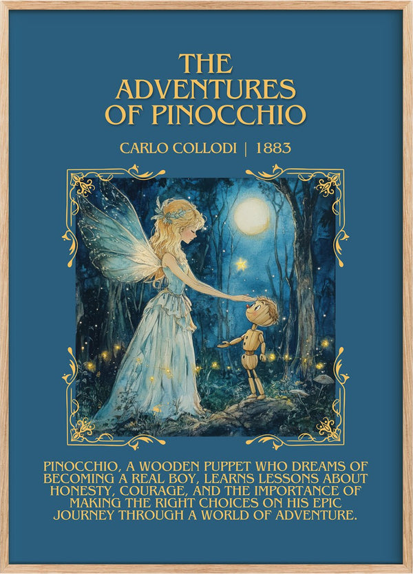 Adventures of Pinocchio Minimalist Book Poster by Carlo Collodi