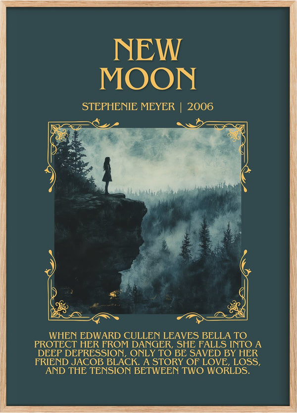 New Moon Minimalist Book Poster by Stephenie Meyer