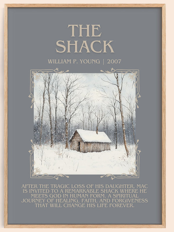 The Shack minimalist book poster by William P. Young – framed literary art print