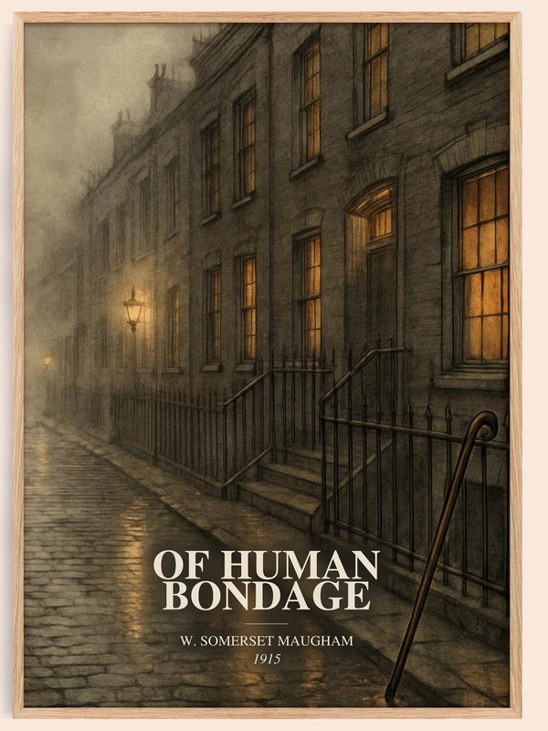 Of Human Bondage watercolour book poster by W. Somerset Maugham – framed literary art print