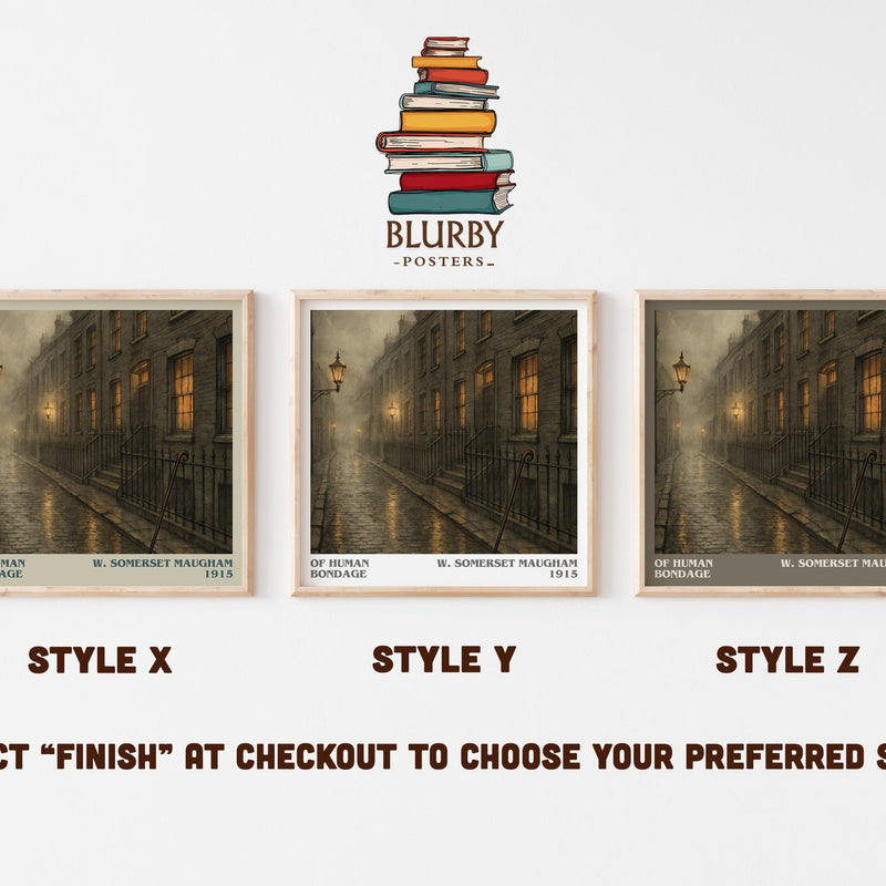 Of Human Bondage literary print in frame leaning in hallway – coming of age wall art